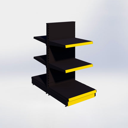 Middenstelling - H140 x B66,5 x D67 cm - 3 niveaus - Zwart