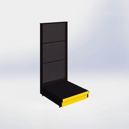 Kopstelling perforatie - H140 x B66,5 x D67 cm - 1 niveau - Zwart