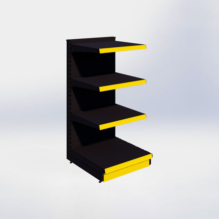 Kopstelling - H140 x B66,5 x D67 cm - 4 niveaus - Zwart