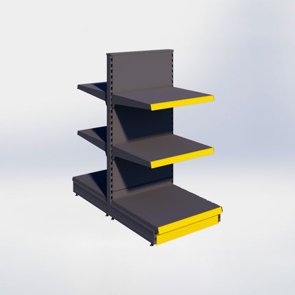 Middenstelling - H140 x B66,5 x D67 cm - 3 niveaus - Antraciet