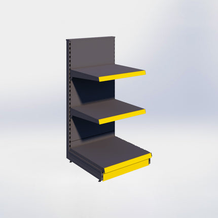 Kopstelling - H140 x B66,5 x D67 cm - 3 niveaus - Antraciet