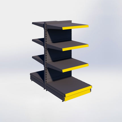 Middenstelling - H140 x B66,5 x D67 cm - 4 niveaus - Antraciet