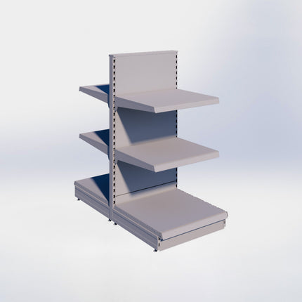 Middenstelling - H140 x B66,5 x D67 cm - 3 niveaus - Grijs