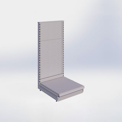 Kopstelling perforatie - H140 x B66,5 x D67 cm - 1 niveau - Grijs