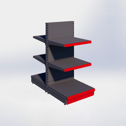 Middenstelling - H140 x B66,5 x D67 cm - 3 niveaus - Antraciet