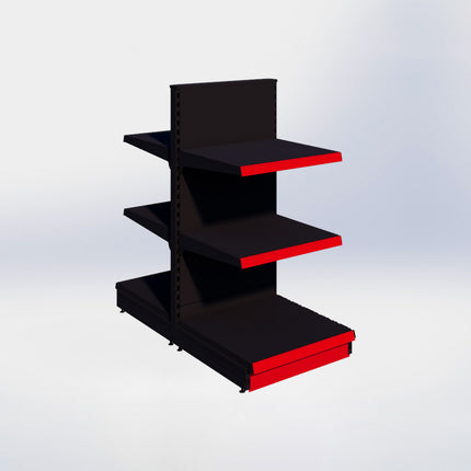 Middenstelling - H140 x B66,5 x D67 cm - 3 niveaus - Zwart