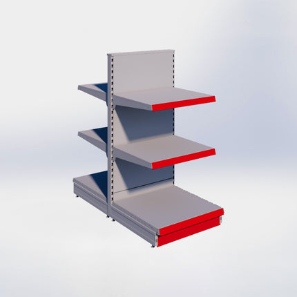 Middenstelling - H140 x B66,5 x D67 cm - 3 niveaus - Grijs