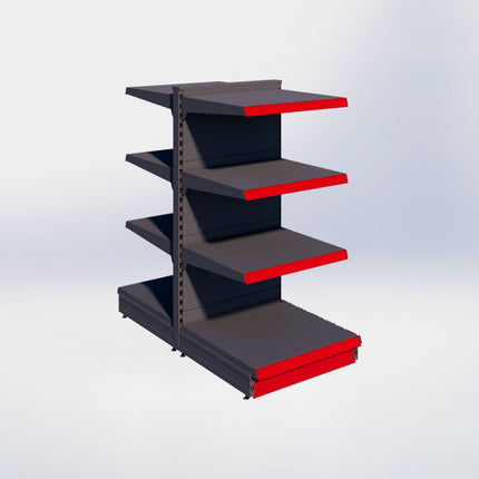 Middenstelling - H140 x B66,5 x D67 cm - 4 niveaus - Antraciet