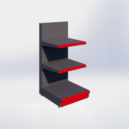 Kopstelling - H140 x B66,5 x D67 cm - 3 niveaus - Antraciet