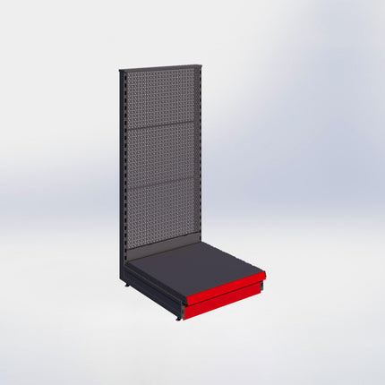 Kopstelling perforatie - H140 x B66,5 x D67 cm - 1 niveau - Antraciet