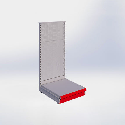 Kopstelling perforatie - H140 x B66,5 x D67 cm - 1 niveau - Grijs
