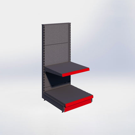 Kopstelling perforatie - H140 x B66,5 x D67 cm - 2 niveaus - Antraciet