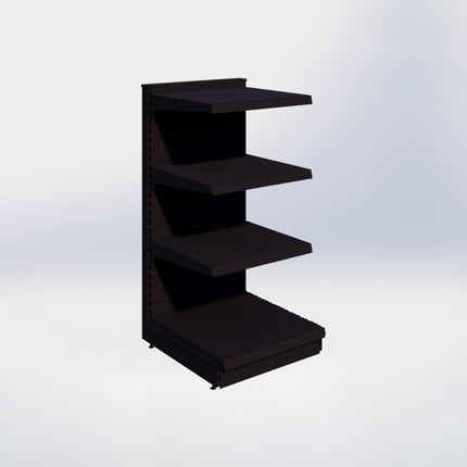 Kopstelling - H140 x B66,5 x D67 cm - 4 niveaus - Zwart