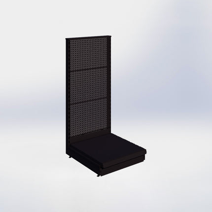 Kopstelling perforatie - H140 x B66,5 x D67 cm - 1 niveau - Zwart