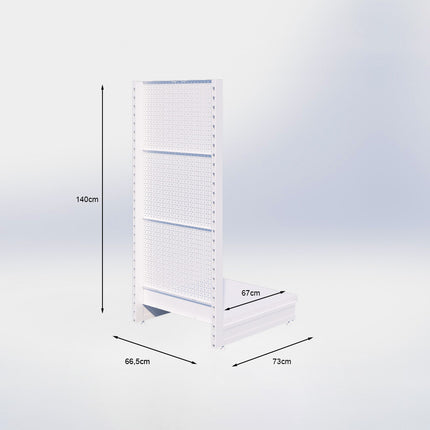 Kopstelling perforatie - H140 x B66,5 x D67 cm - 1 niveau - Antraciet