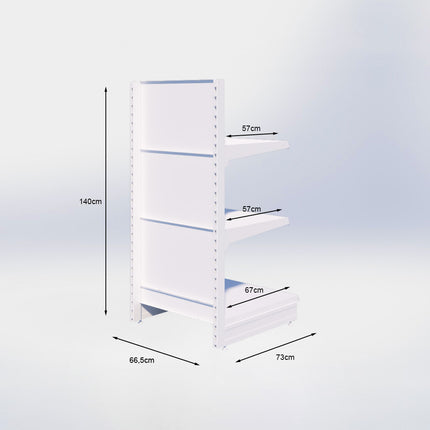 Kopstelling - H140 x B66,5 x D67 cm - 3 niveaus - Antraciet