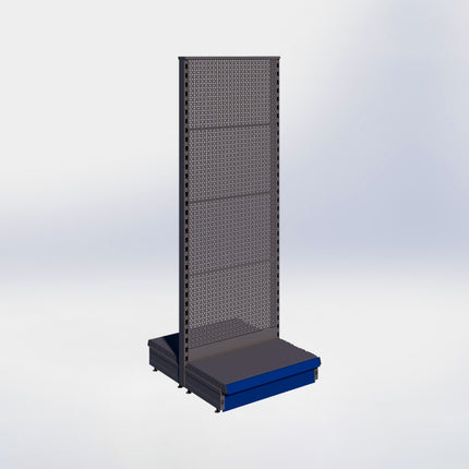 Middenstelling perforatie - H180 x B66,5 x D37 cm - 1 niveau - Antraciet