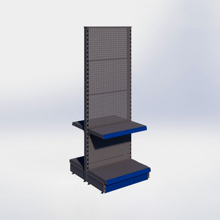 Middenstelling perforatie - H180 x B66,5 x D37 cm - 2 niveaus - Antraciet