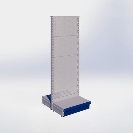 Middenstelling perforatie - H180 x B66,5 x D37 cm - 1 niveau - Grijs