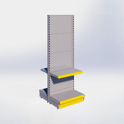 Middenstelling perforatie - H180 x B66,5 x D37 cm - 2 niveaus - Grijs