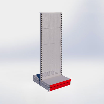 Middenstelling perforatie - H180 x B66,5 x D37 cm - 1 niveau - Grijs