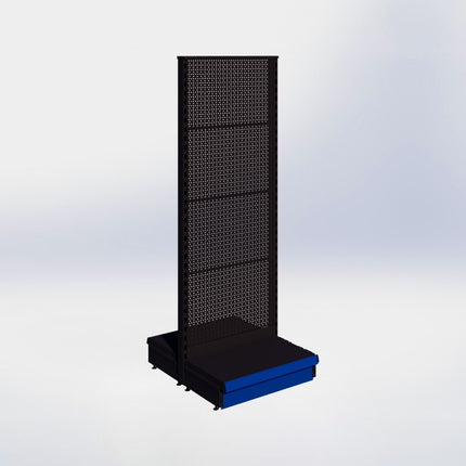 Middenstelling perforatie - H180 x B66,5 x D37 cm - 1 niveau - Zwart