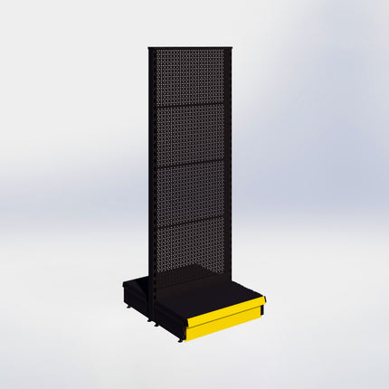 Middenstelling perforatie - H180 x B66,5 x D37 cm - 1 niveau - Zwart