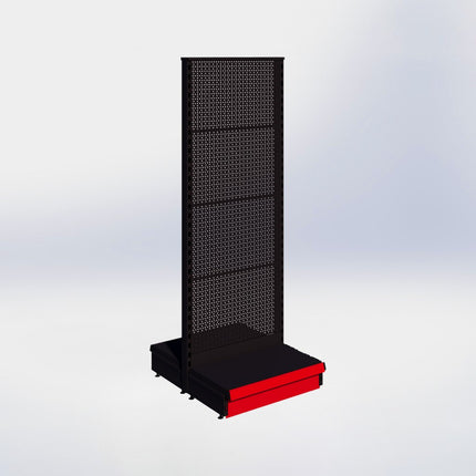 Middenstelling perforatie - H180 x B66,5 x D37 cm - 1 niveau - Zwart