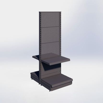 Middenstelling perforatie - H180 x B66,5 x D47 cm - 2 niveaus - Antraciet