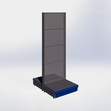 Middenstelling perforatie - H180 x B66,5 x D47 cm - 1 niveau - Antraciet