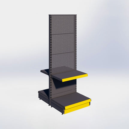 Middenstelling perforatie - H180 x B66,5 x D47 cm - 2 niveaus - Antraciet