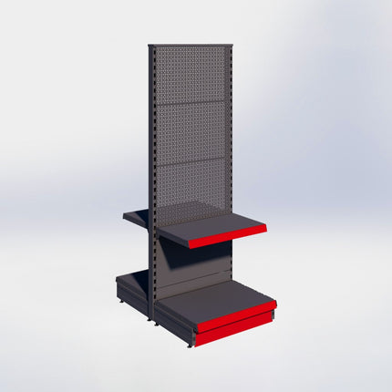 Middenstelling perforatie - H180 x B66,5 x D47 cm - 2 niveaus - Antraciet