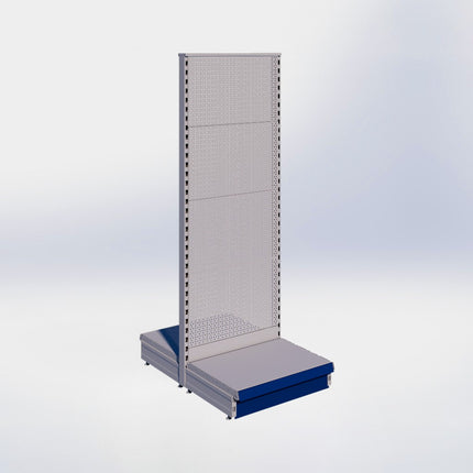 Middenstelling perforatie - H180 x B66,5 x D47 cm - 1 niveau - Grijs