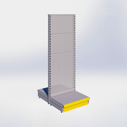 Middenstelling perforatie - H180 x B66,5 x D47 cm - 1 niveau - Grijs