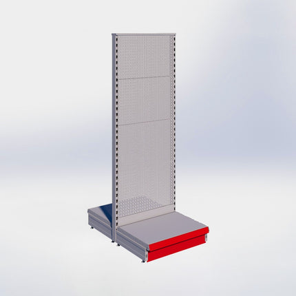 Middenstelling perforatie - H180 x B66,5 x D47 cm - 1 niveau - Grijs