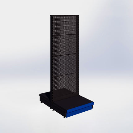 Middenstelling perforatie - H180 x B66,5 x D47 cm - 1 niveau - Zwart