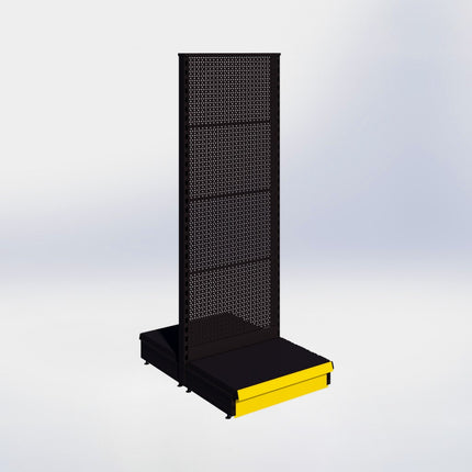 Middenstelling perforatie - H180 x B66,5 x D47 cm - 1 niveau - Zwart