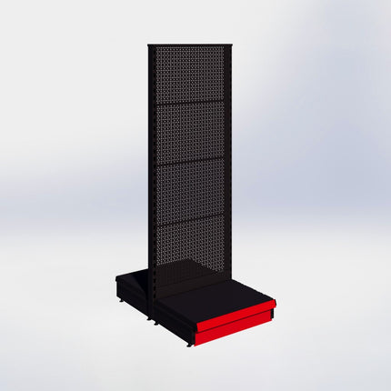 Middenstelling perforatie - H180 x B66,5 x D47 cm - 1 niveau - Zwart