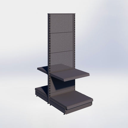 Middenstelling perforatie - H180 x B66,5 x D57 cm - 2 niveaus - Antraciet