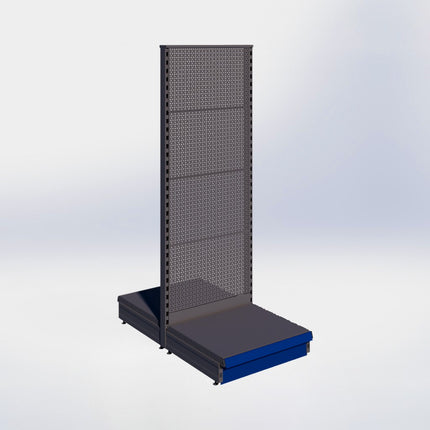 Middenstelling perforatie - H180 x B66,5 x D57 cm - 1 niveau - Antraciet