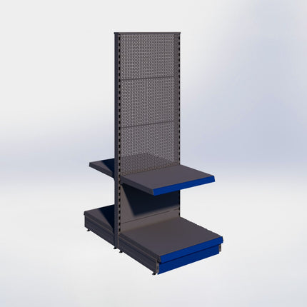 Middenstelling perforatie - H180 x B66,5 x D57 cm - 2 niveaus - Antraciet