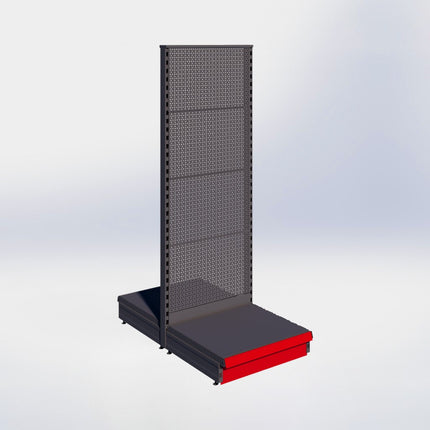 Middenstelling perforatie - H180 x B66,5 x D57 cm - 1 niveau - Antraciet