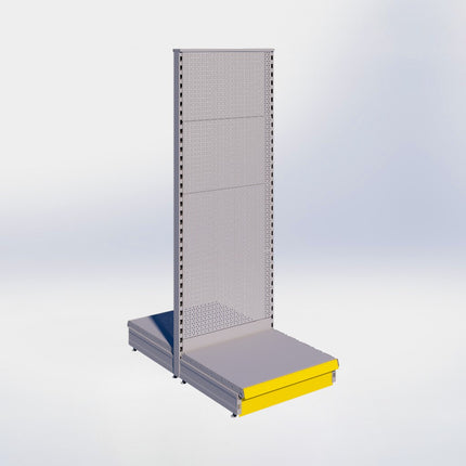 Middenstelling perforatie - H180 x B66,5 x D57 cm - 1 niveau - Grijs