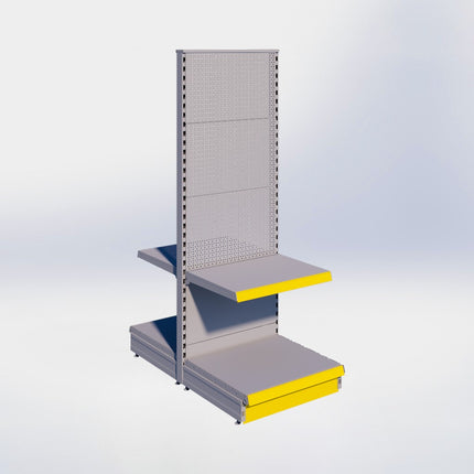 Middenstelling perforatie - H180 x B66,5 x D57 cm - 2 niveaus - Grijs