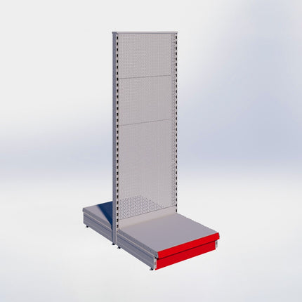 Middenstelling perforatie - H180 x B66,5 x D57 cm - 1 niveau - Grijs