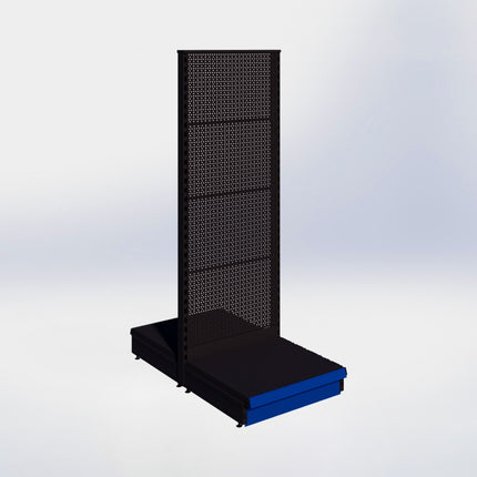 Middenstelling perforatie - H180 x B66,5 x D57 cm - 1 niveau - Zwart