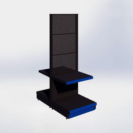 Middenstelling perforatie - H180 x B66,5 x D57 cm - 2 niveaus - Zwart