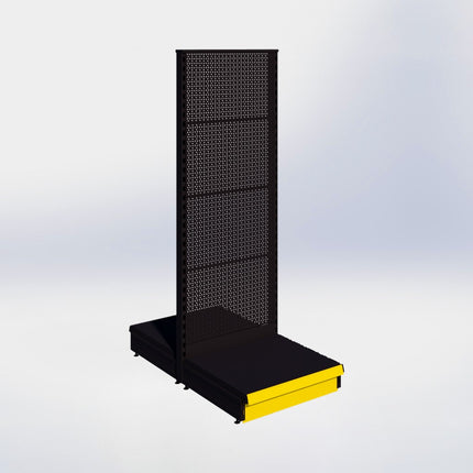 Middenstelling perforatie - H180 x B66,5 x D57 cm - 1 niveau - Zwart