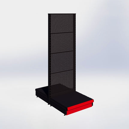 Middenstelling perforatie - H180 x B66,5 x D57 cm - 1 niveau - Zwart