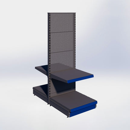 Middenstelling perforatie - H180 x B66,5 x D67 cm - 2 niveaus - Antraciet